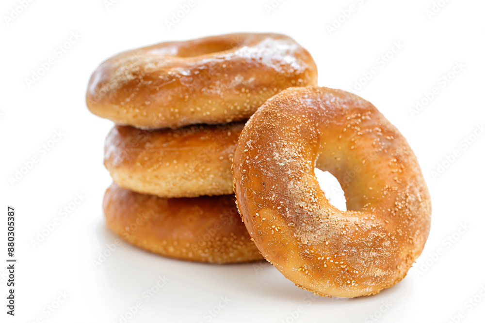 a stack of three donuts sitting on top of each other a stack of three donuts sitting on top of each other