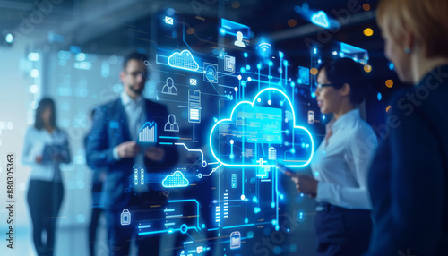Digital Constellation: Business Professionals Harnessing Cloud Technology for Innovation