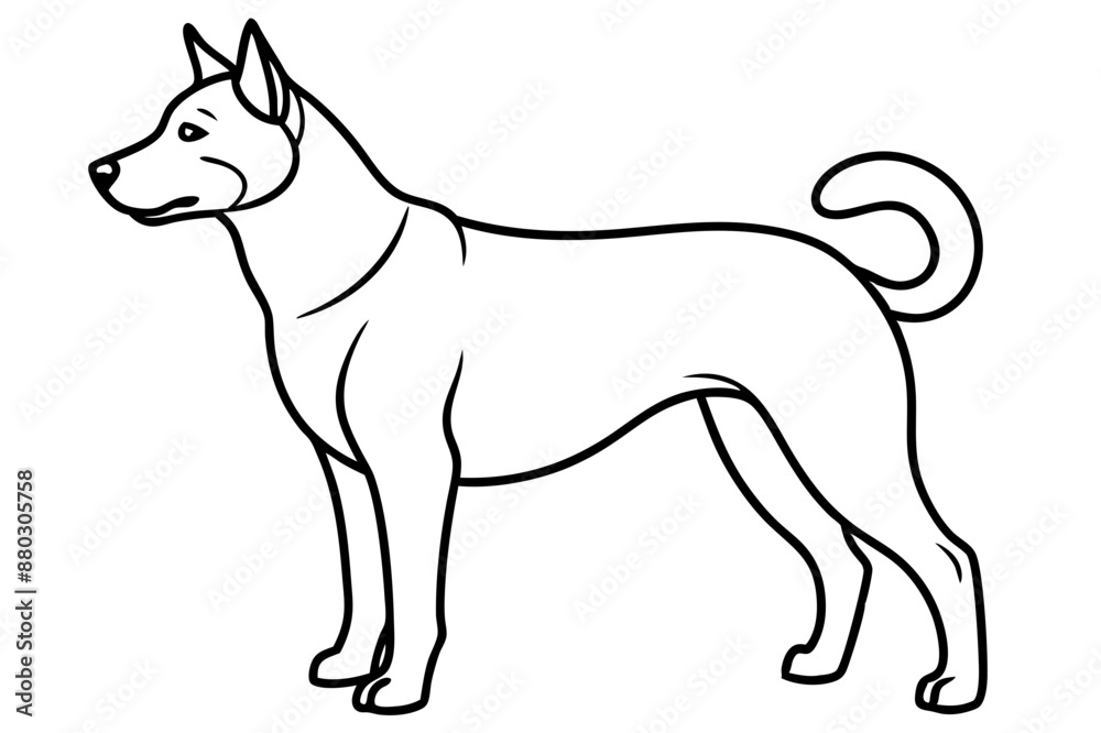 A Japanese dog vector line art illustration design A Japanese dog vector line art illustration design