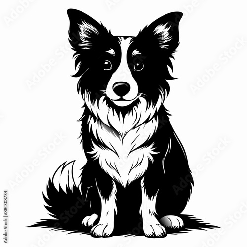 black and white dog