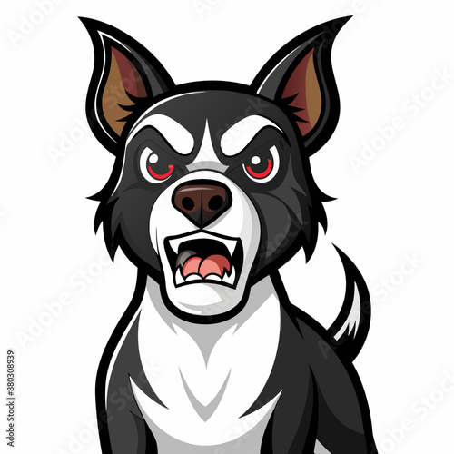Fierce Cartoon Bulldog Illustration - Stock Vector