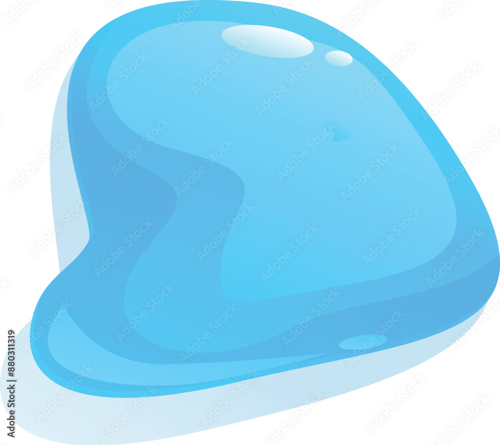 Abstract shape of a blue liquid substance forming an irregular shape on a white background Abstract shape of a blue liquid substance forming an irregular shape on a white background