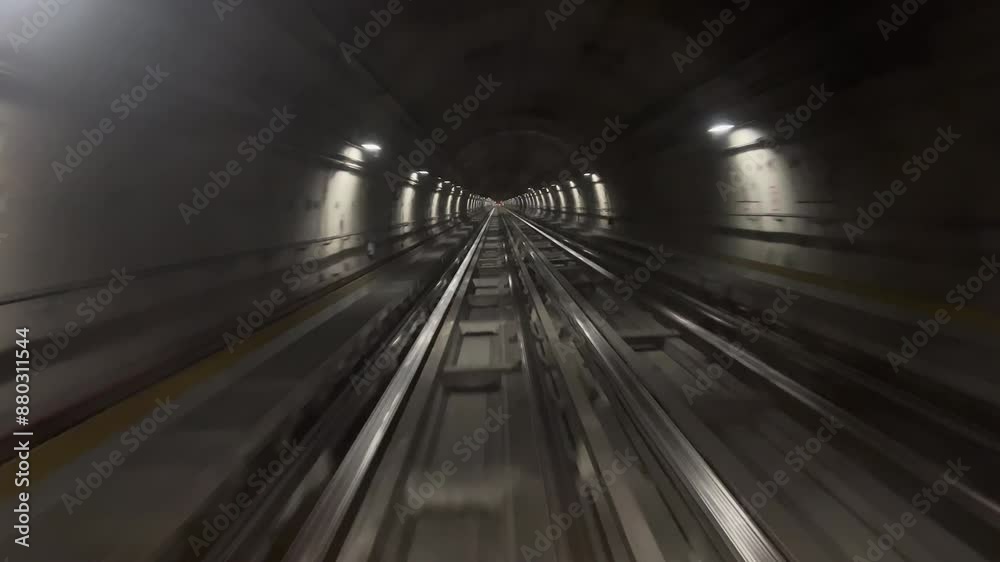 train in the Milan subway inside the tube train in the Milan subway inside the tube