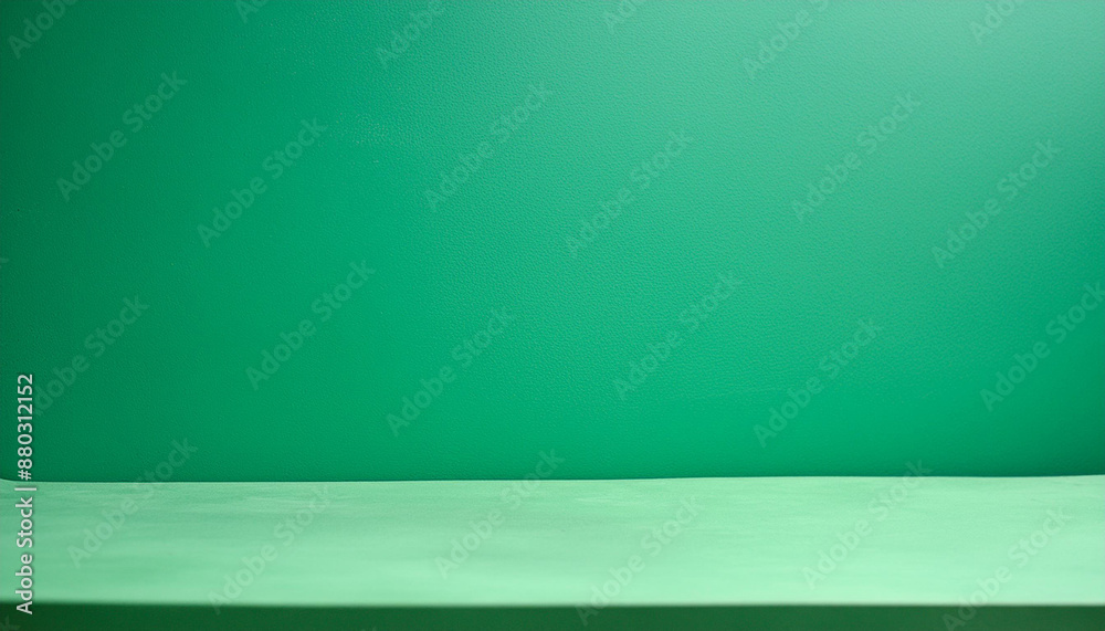 Empty green background studio for showing or design concept Empty green background studio for showing or design concept