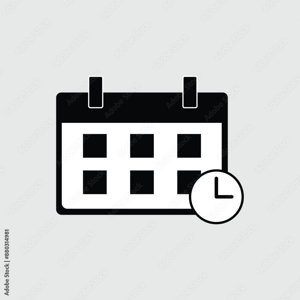 Flat style calendar icons, black style calendar signs. Isolated on a grey background. Calendar icon vector illustration. EPS file 118. Flat style calendar icons, black style calendar signs. Isolated on a grey background. Calendar icon vector illustration. EPS file 118.