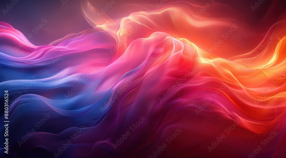 Abstract 3D Background with Vibrant Pink, Blue and Orange Waves