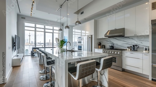 modern kitchen interior with kitchen