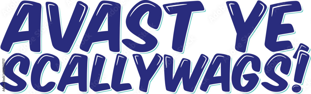 Nautical Pirate Themed Lettering Vector Design