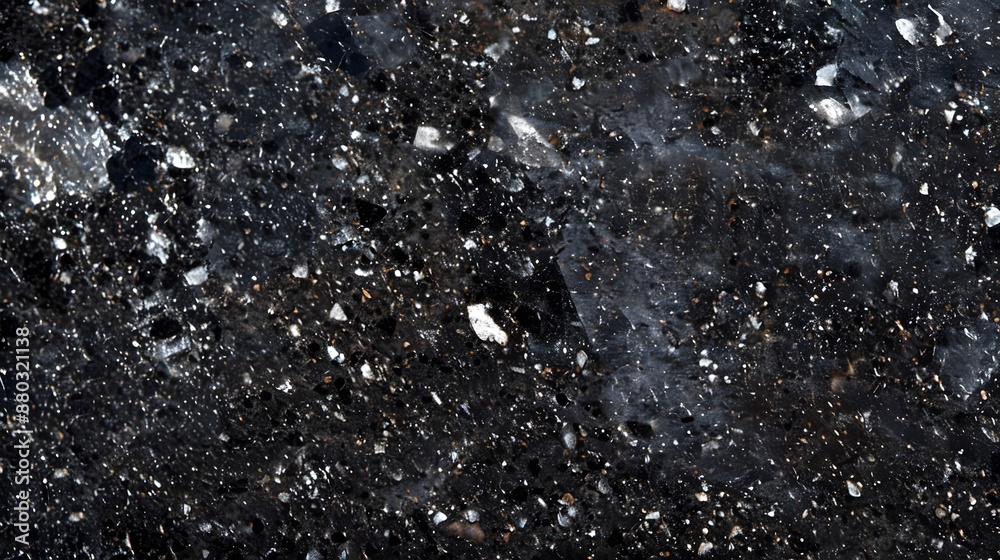 Obraz premium Black Marble Texture with Glittering Particles.