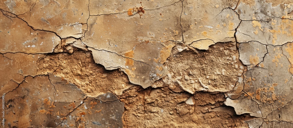 Fototapeta premium Cracked texture background of an aged wall with ample copy space image.