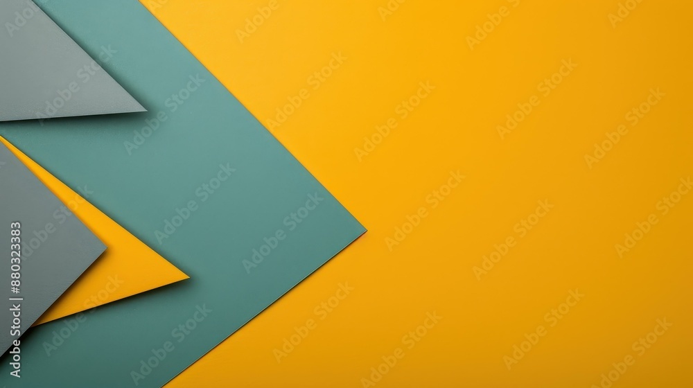 Vibrant abstract paper texture background with geometric shapes and lines in yellow, green, and gray. Vibrant abstract paper texture background with geometric shapes and lines in yellow, green, and gray.