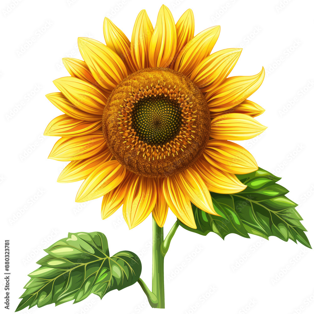 Obraz premium sunflower isolated on transparent white background, clipping path