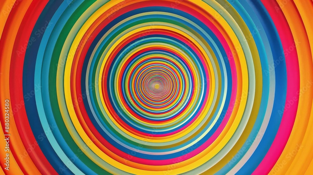 A vibrant geometric optical illusion composed of yellow and blue concentric rings The alternating colors and intricate pattern create a sense of movement and depth A vibrant geometric optical illusion composed of yellow and blue concentric rings The alternating colors and intricate pattern create a sense of movement and depth