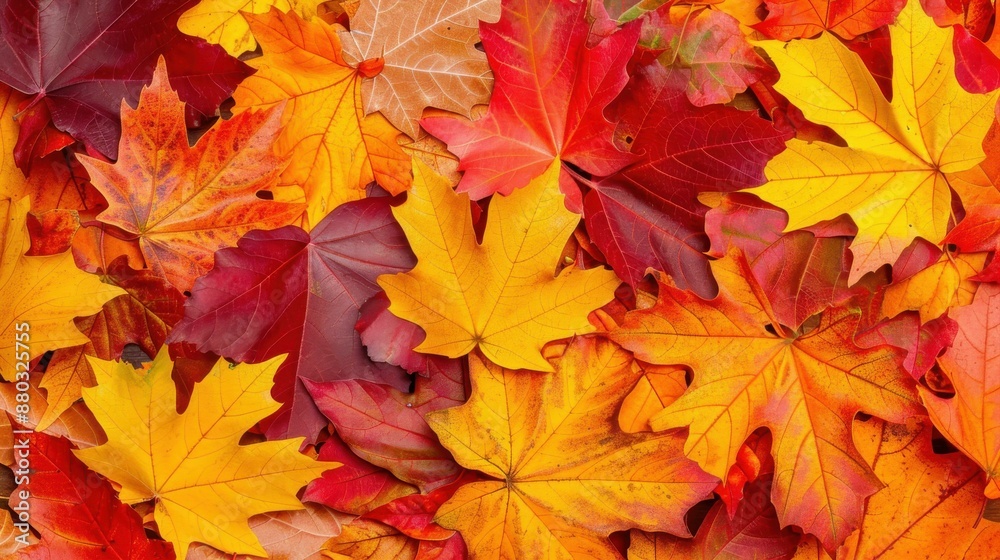 Vibrant autumn leaf pattern on forest floor, perfect for fallthemed designs. Vibrant autumn leaf pattern on forest floor, perfect for fallthemed designs.