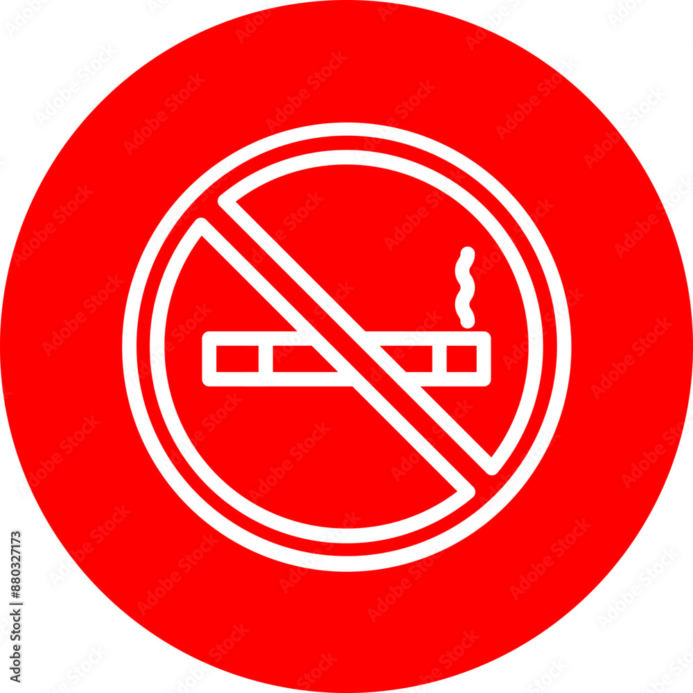 No smoking Vector Line White Circle Red No smoking Vector Line White Circle Red