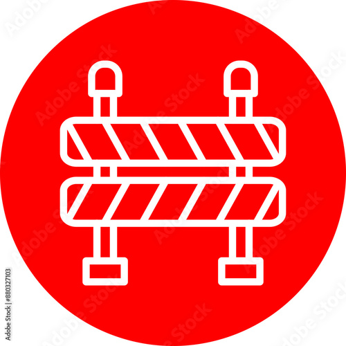 Barrier Vector Line White Circle Red