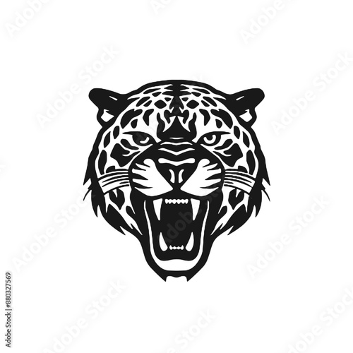 tiger head - vector Isolated predator illustration, Mascot silhouette