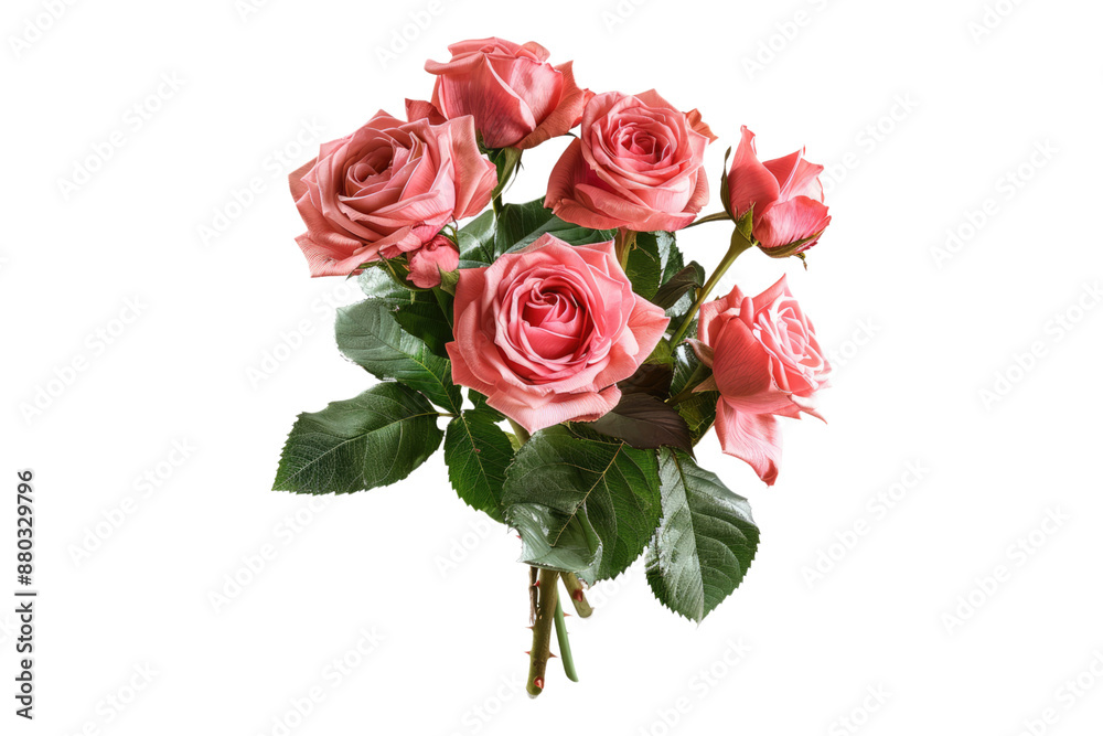 Rose bouquet isolated on transparent background