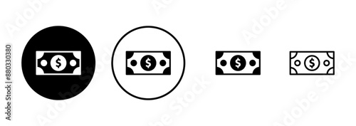 Money icon vector isolated on white background. Money vector icon. Dollar icon
