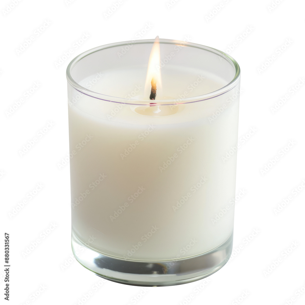 burning candle in glass isolated on transparent white background, clipping path burning candle in glass isolated on transparent white background, clipping path