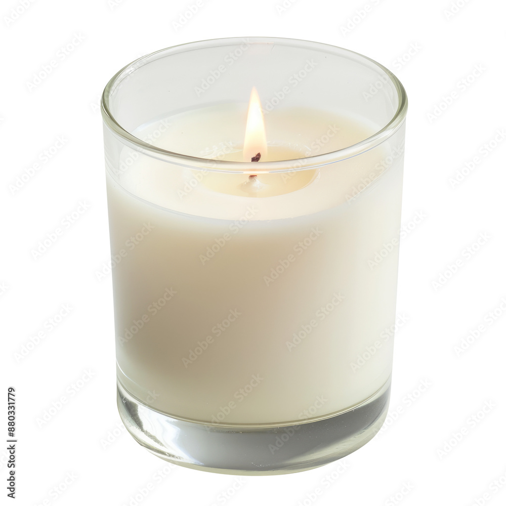 burning candle in glass isolated on transparent white background, clipping path burning candle in glass isolated on transparent white background, clipping path