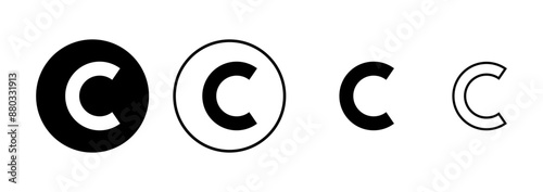 Copyright icon vector isolated on white background. copyright symbols