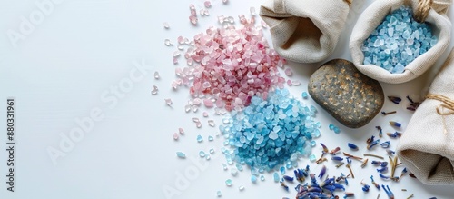Spa items like blue and pin...
