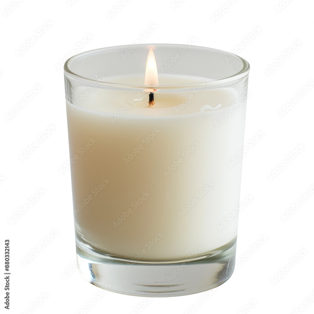burning candle in glass isolated on transparent white background, clipping path burning candle in glass isolated on transparent white background, clipping path