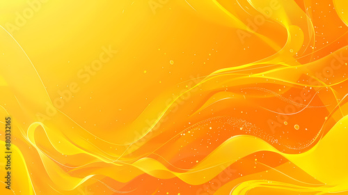 Abstract yellow and orange background with fluid motion and light sparkles, evoking warmth and energy.