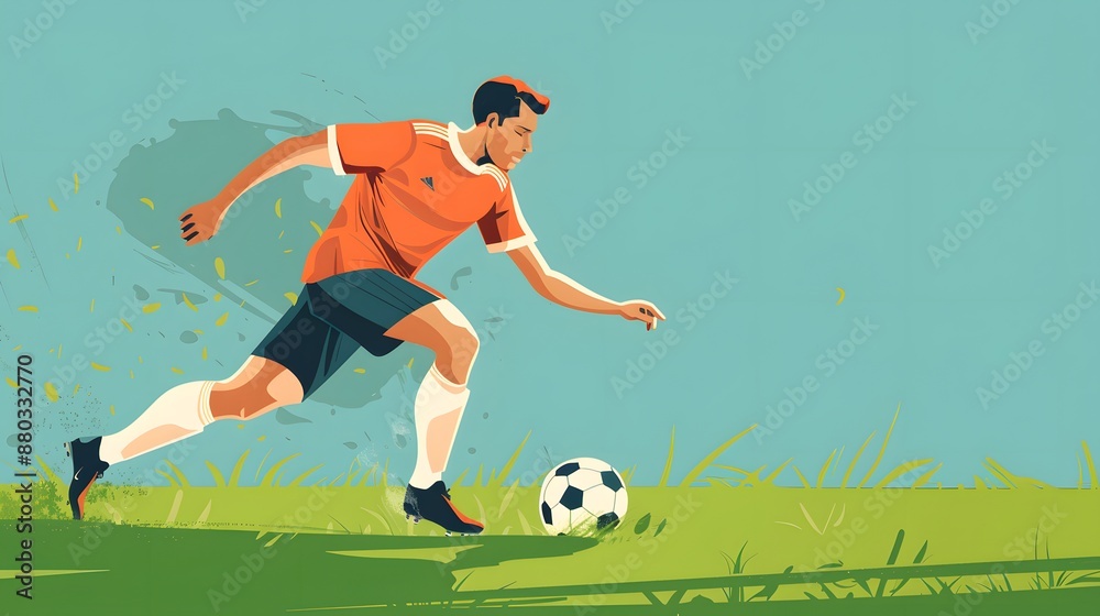 Fototapeta premium soccer player with ball