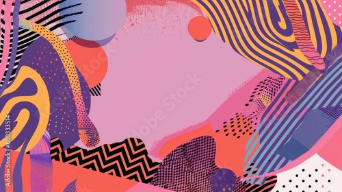 Wallpaper Mural Abstract Colorful Background With Pink, Orange, and Purple Geometric Shapes. Torontodigital.ca