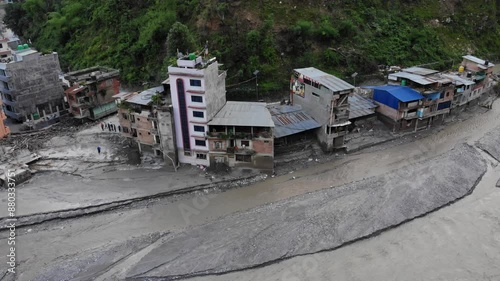 flash flood and landslide occurred in Melamchi Nepal photo