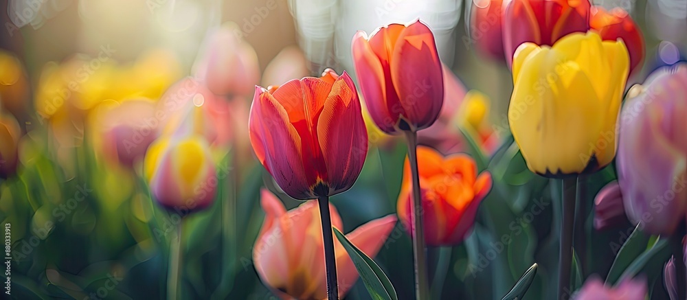 Tulip themed greeting card with copy space image Tulip themed greeting card with copy space image