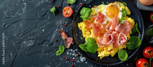 Scrambled eggs with prosciu...