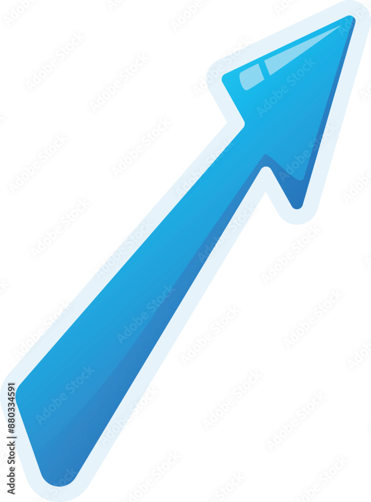 Blue arrow pointing up right showing growth, increase and success Blue arrow pointing up right showing growth, increase and success