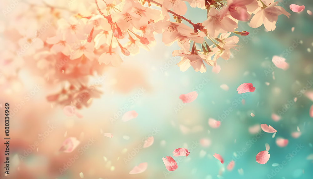 pastel colored background with falling petals, blurred background pastel colored background with falling petals, blurred background