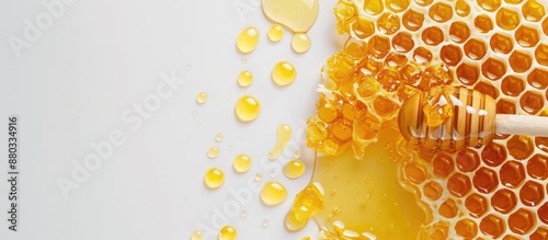 Close up view of honey and ...