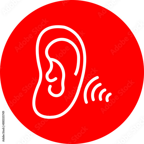 Noise Pollution Vector Line White Circle Red