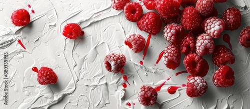 Studio lit fresh raspberrie...