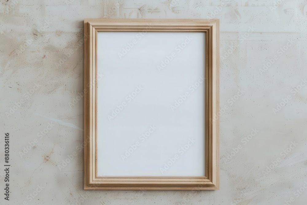 Wooden picture frame with blank space on a grunge wall, offering a rustic and vintage aesthetic. Perfect for customizable art or photos. Wooden picture frame with blank space on a grunge wall, offering a rustic and vintage aesthetic. Perfect for customizable art or photos.