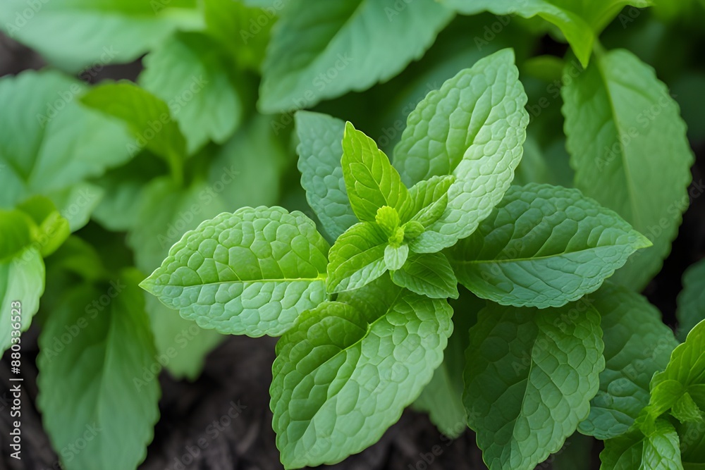 Fresh green peppermint plant Fresh green peppermint plant