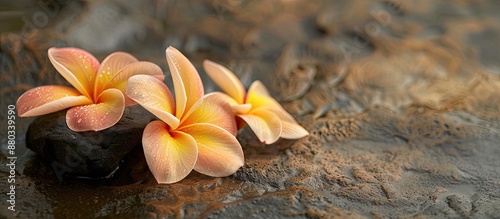 Plumeria flowers on a stone...