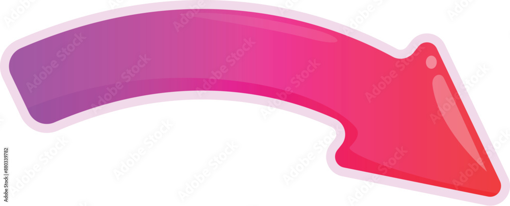 Red and pink gradient arrow is pointing down and to the right Red and pink gradient arrow is pointing down and to the right
