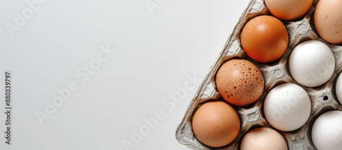 Close up of chicken eggs ar...