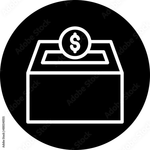 Charity Gala Vector Line White Circle Black