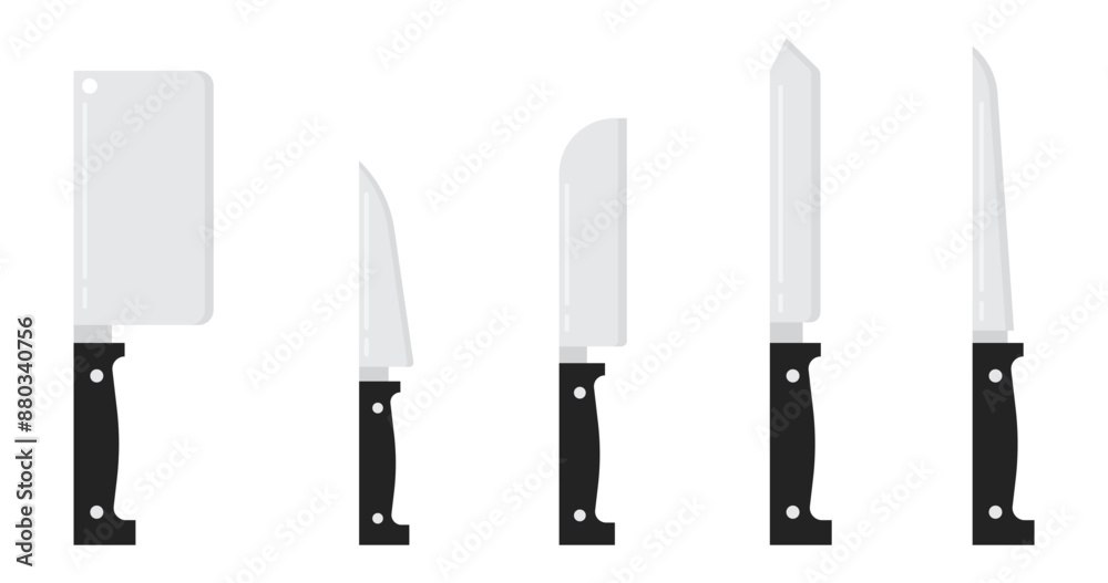 Set of knife kitchenware metal cook equipment illustration clipart Set of knife kitchenware metal cook equipment illustration clipart
