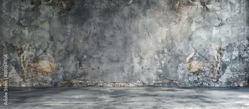 Plastered gray cement wall ...