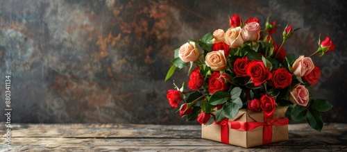 Rustic style roses bouquet ...