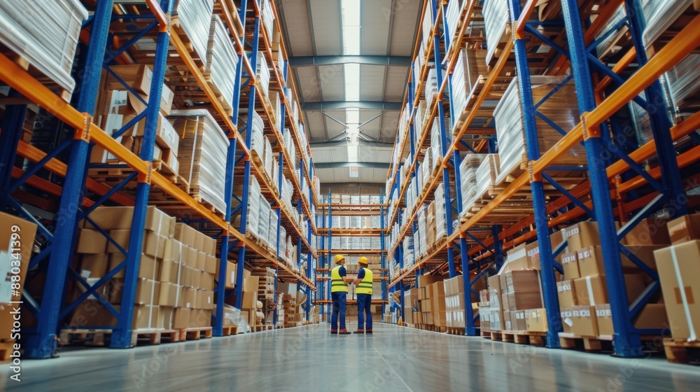 Fototapeta premium The warehouse with organized shelves