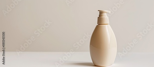 Cream bottle placed on a wh...